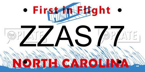 ZZAS77 North Carolina License Plate