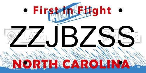 ZZJBZSS North Carolina License Plate