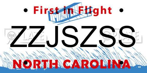 ZZJSZSS North Carolina License Plate