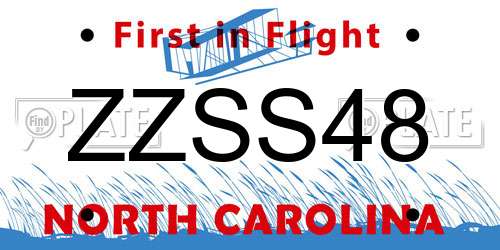 ZZSS48 North Carolina License Plate