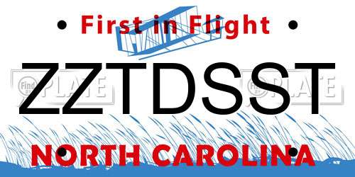 ZZTDSST North Carolina License Plate