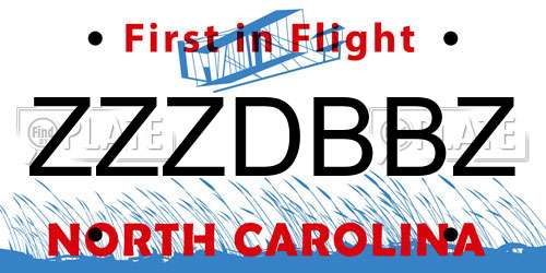 ZZZDBBZ North Carolina License Plate