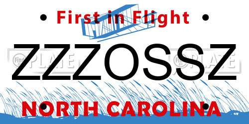 ZZZOSSZ North Carolina License Plate