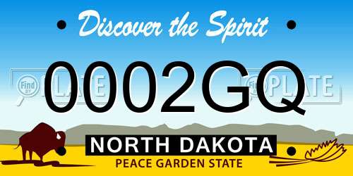0002GQ North Dakota License Plate