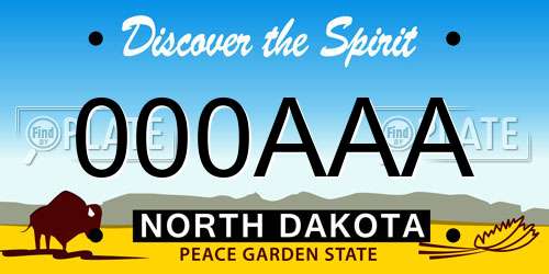 000AAA North Dakota License Plate
