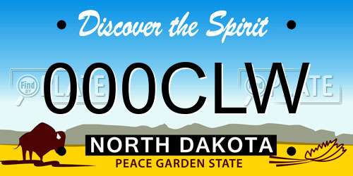 000CLW North Dakota License Plate
