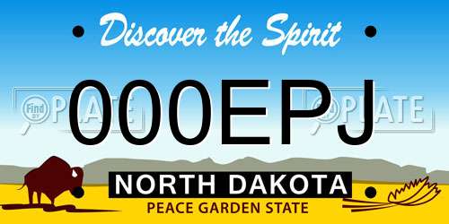 000EPJ North Dakota License Plate