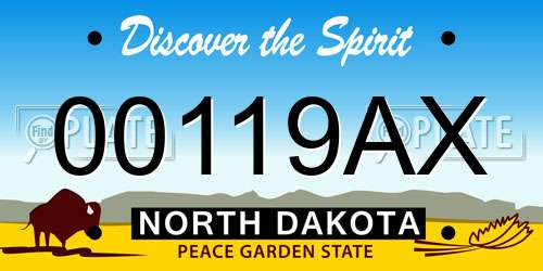 00119AX North Dakota License Plate