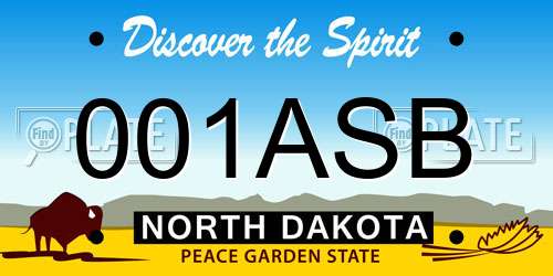 001ASB North Dakota License Plate