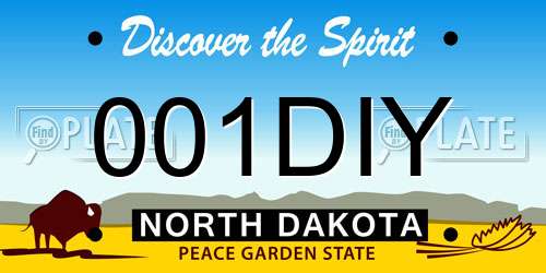 001DIY North Dakota License Plate