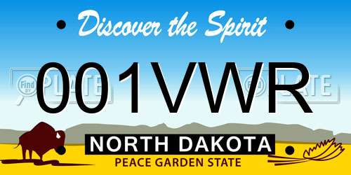 001VWR North Dakota License Plate