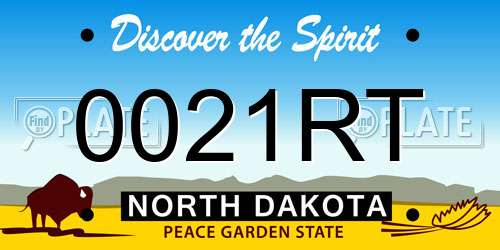 0021RT North Dakota License Plate