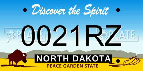 0021RZ North Dakota License Plate