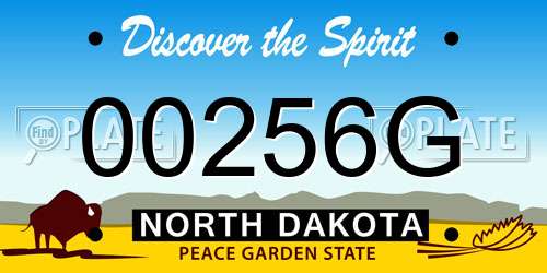 00256G North Dakota License Plate