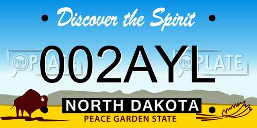 002AYL North Dakota License Plate