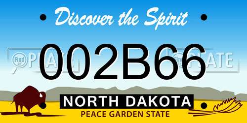002B66 North Dakota License Plate