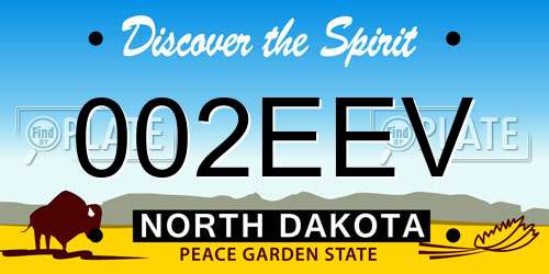 002EEV North Dakota License Plate