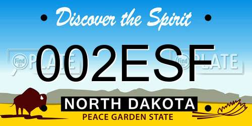 002ESF North Dakota License Plate