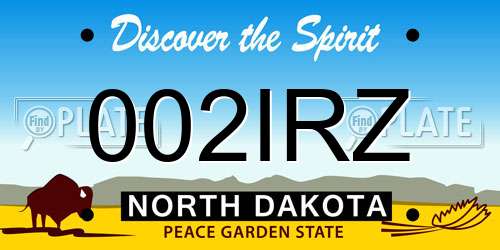 002IRZ North Dakota License Plate