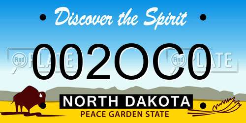 002OC0 North Dakota License Plate