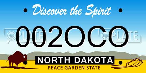002OCO North Dakota License Plate