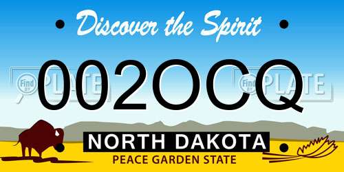 002OCQ North Dakota License Plate