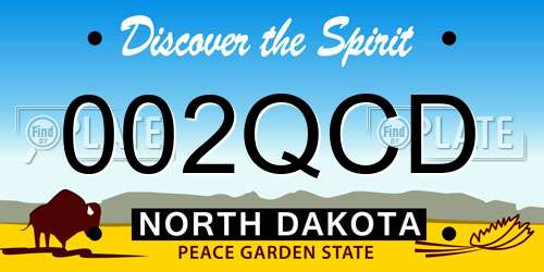 002QCD North Dakota License Plate