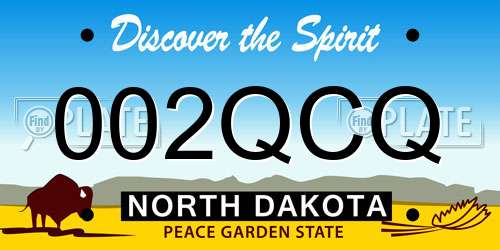 002QCQ North Dakota License Plate