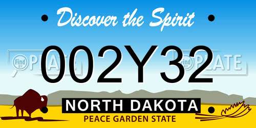 002Y32 North Dakota License Plate