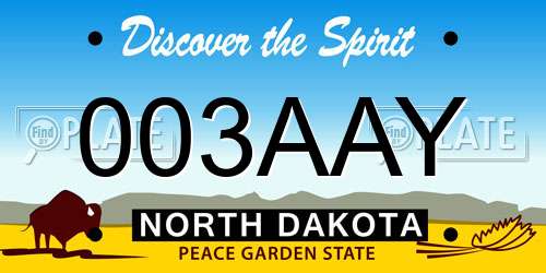 003AAY North Dakota License Plate