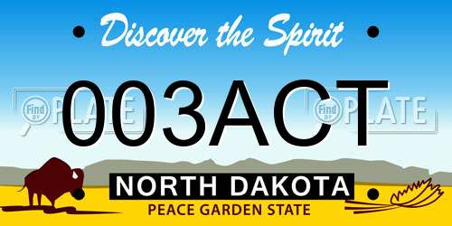 003ACT North Dakota License Plate