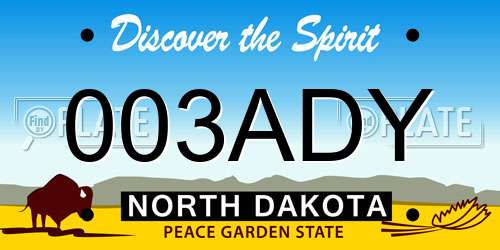 003ADY North Dakota License Plate