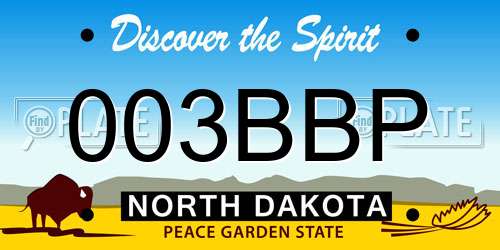 003BBP North Dakota License Plate