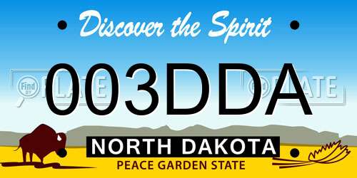 003DDA North Dakota License Plate