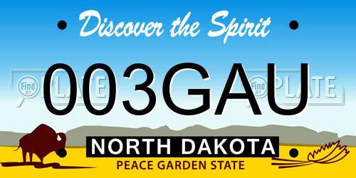 003GAU North Dakota License Plate