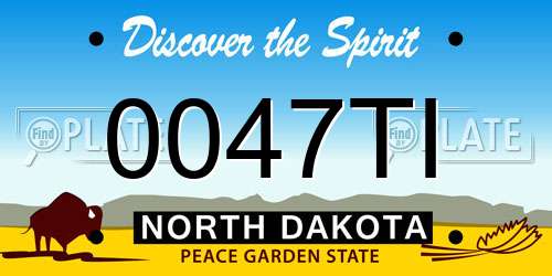 0047TI North Dakota License Plate