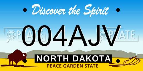 004AJV North Dakota License Plate