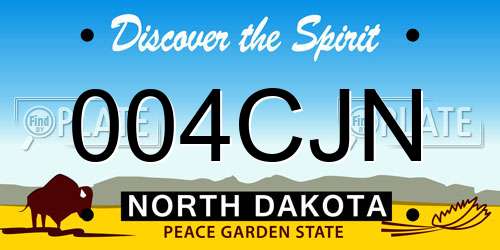 004CJN North Dakota License Plate