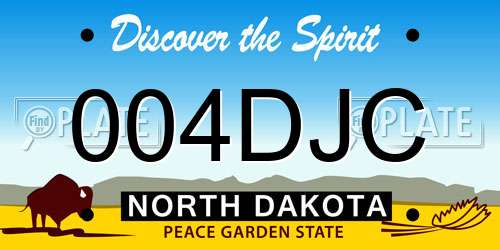 004DJC North Dakota License Plate