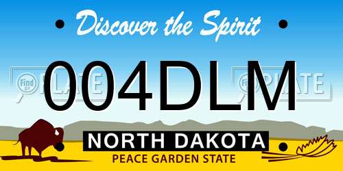 004DLM North Dakota License Plate