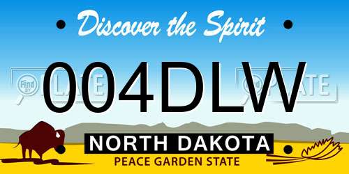 004DLW North Dakota License Plate
