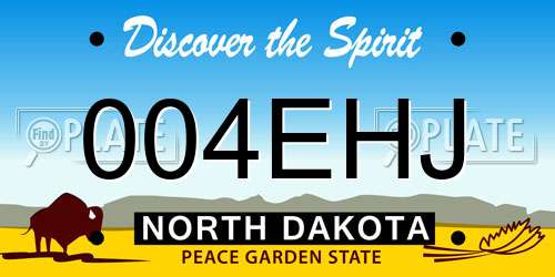 004EHJ North Dakota License Plate