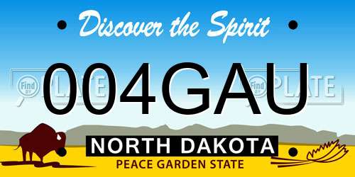 004GAU North Dakota License Plate