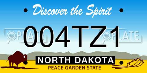 004TZ1 North Dakota License Plate