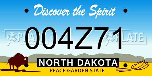 004Z71 North Dakota License Plate