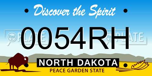 0054RH North Dakota License Plate