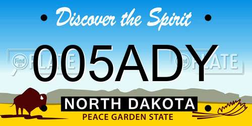 005ADY North Dakota License Plate
