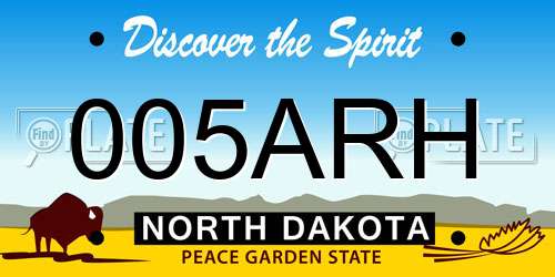 005ARH North Dakota License Plate