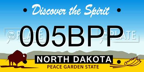 005BPP North Dakota License Plate