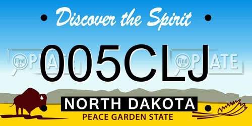 005CLJ North Dakota License Plate